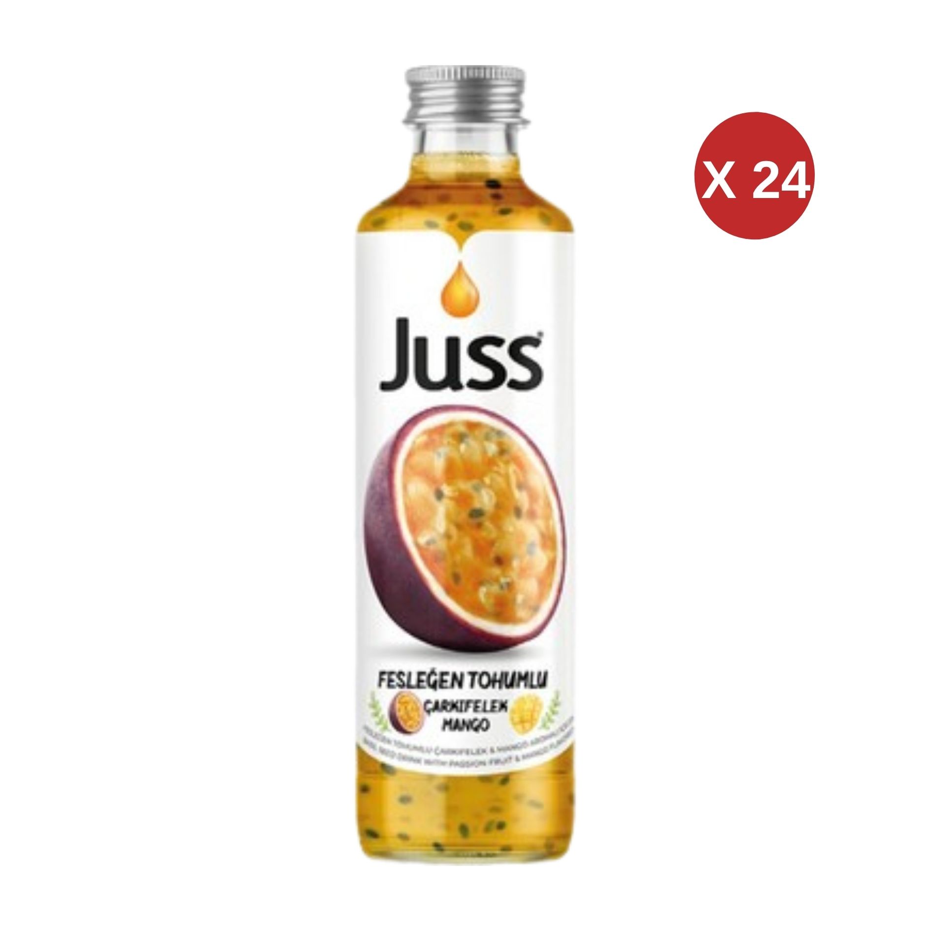 JUSS FESLEĞEN TOHUMLU ÇARKIF&MANGO CAM 250 ML 24 ADET